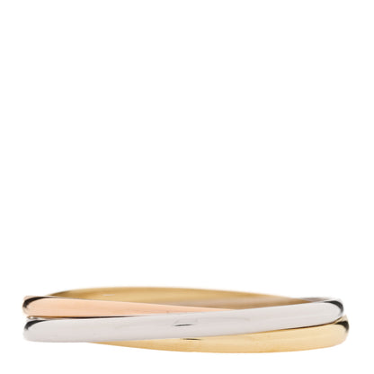 Cartier 18K Pink Yellow White Gold 4.5mm Trinity Bangle Bracelet 3 of 5