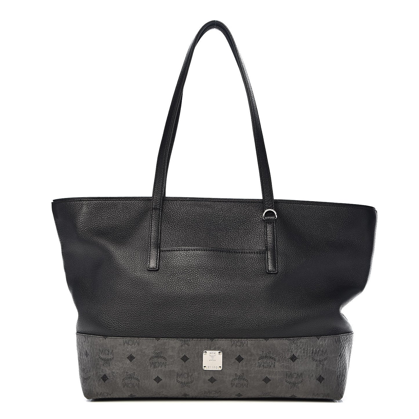 Calfskin Visetos Anya Shopper Tote Black