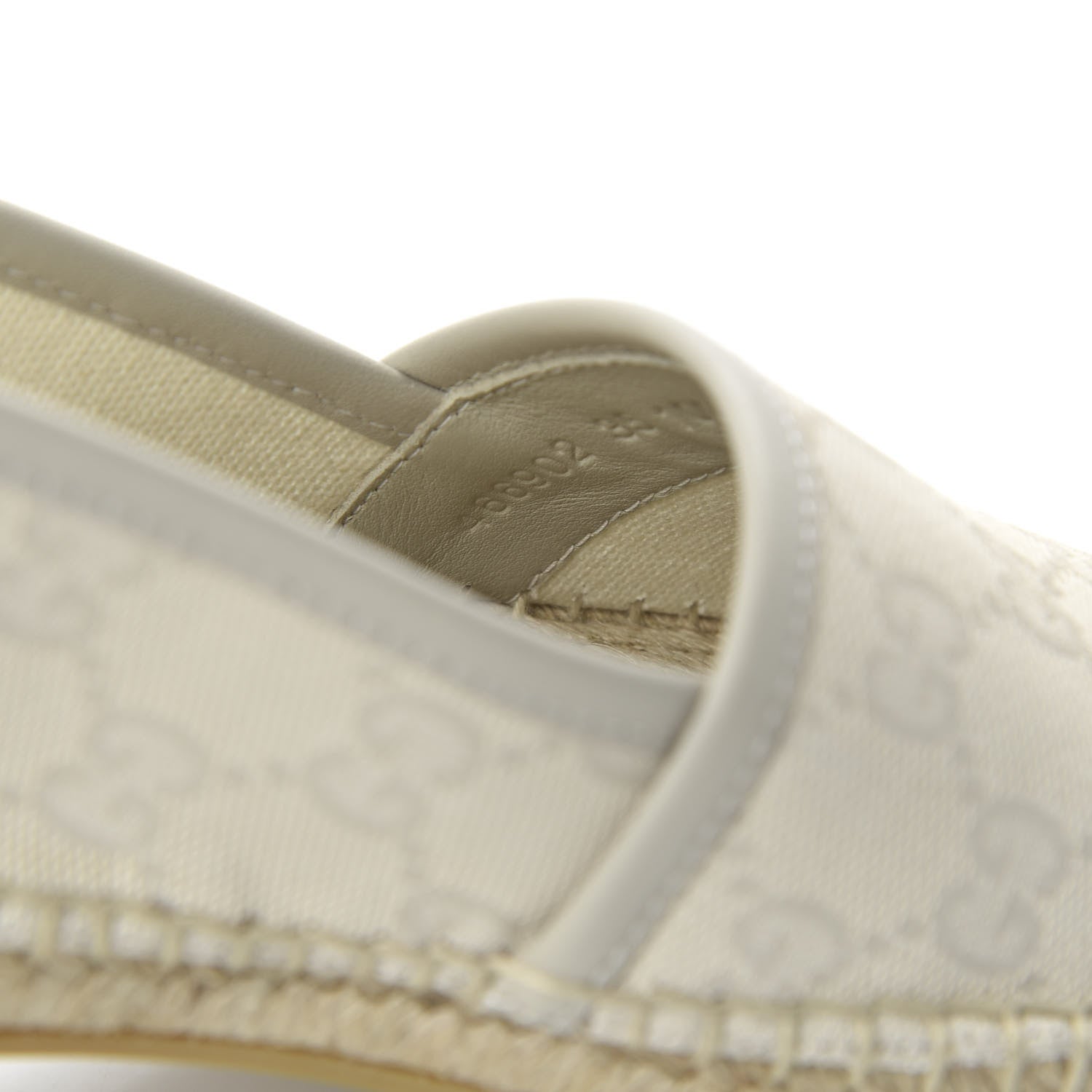 Gucci Washed Cotton Miro Soft Calfskin GG Monogram Espadrilles 35 White Mystic White 8 of 10