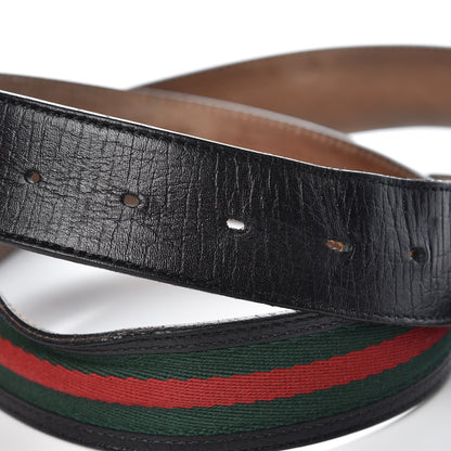 Gucci Calfskin Web Interlocking G Belt 105 42 Black 7 of 9