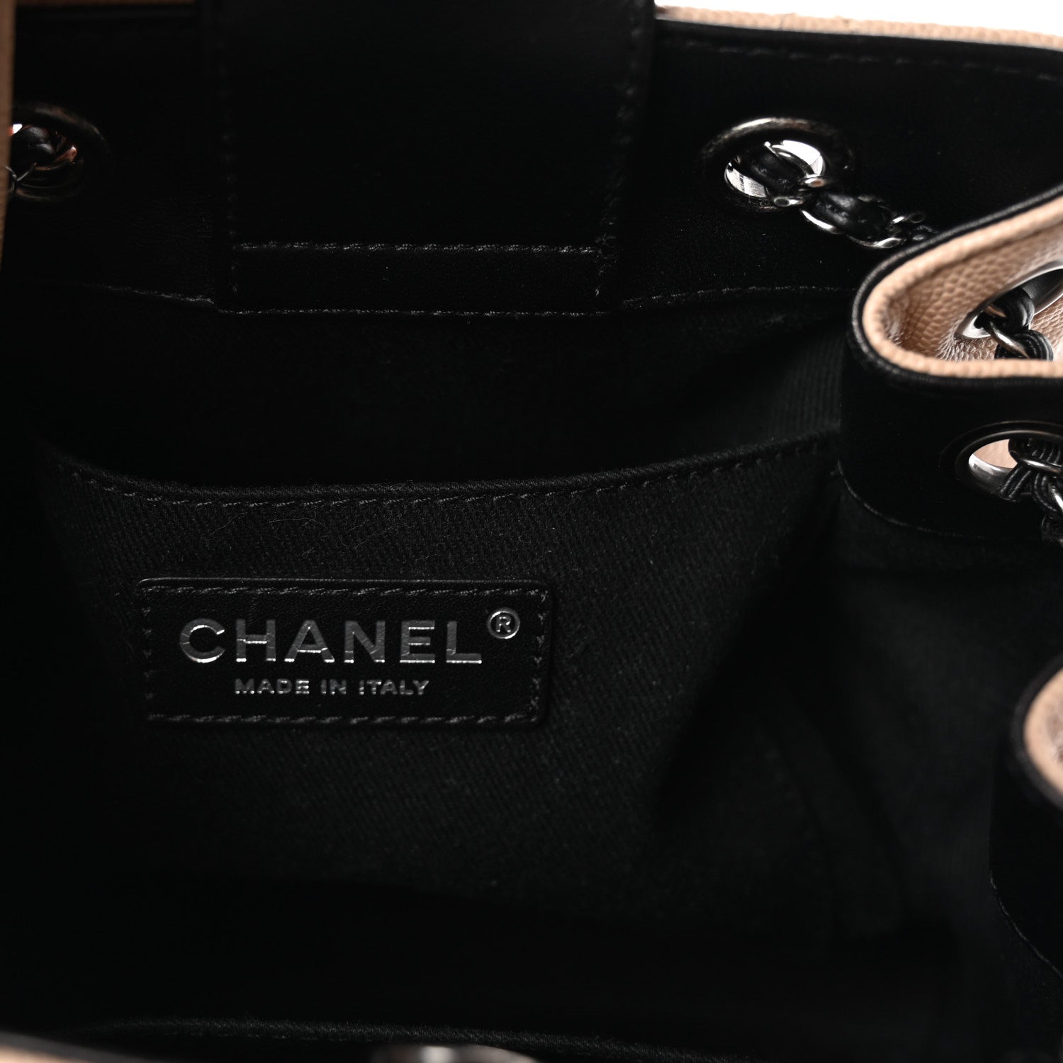 Chanel Caviar Quilted Small CC Bucket Bag Beige 6 of 10