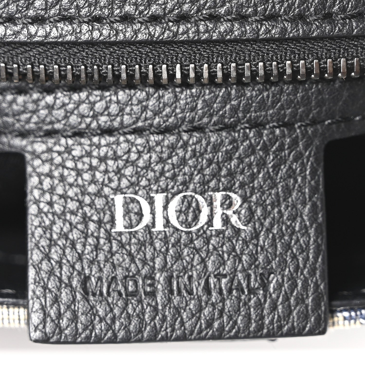 Christian Dior Grained Calfskin Oblique Saddle Vertical Messenger Pouch Beige Black 6 of 10