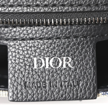 Christian Dior Grained Calfskin Oblique Saddle Vertical Messenger Pouch Beige Black 6 of 10