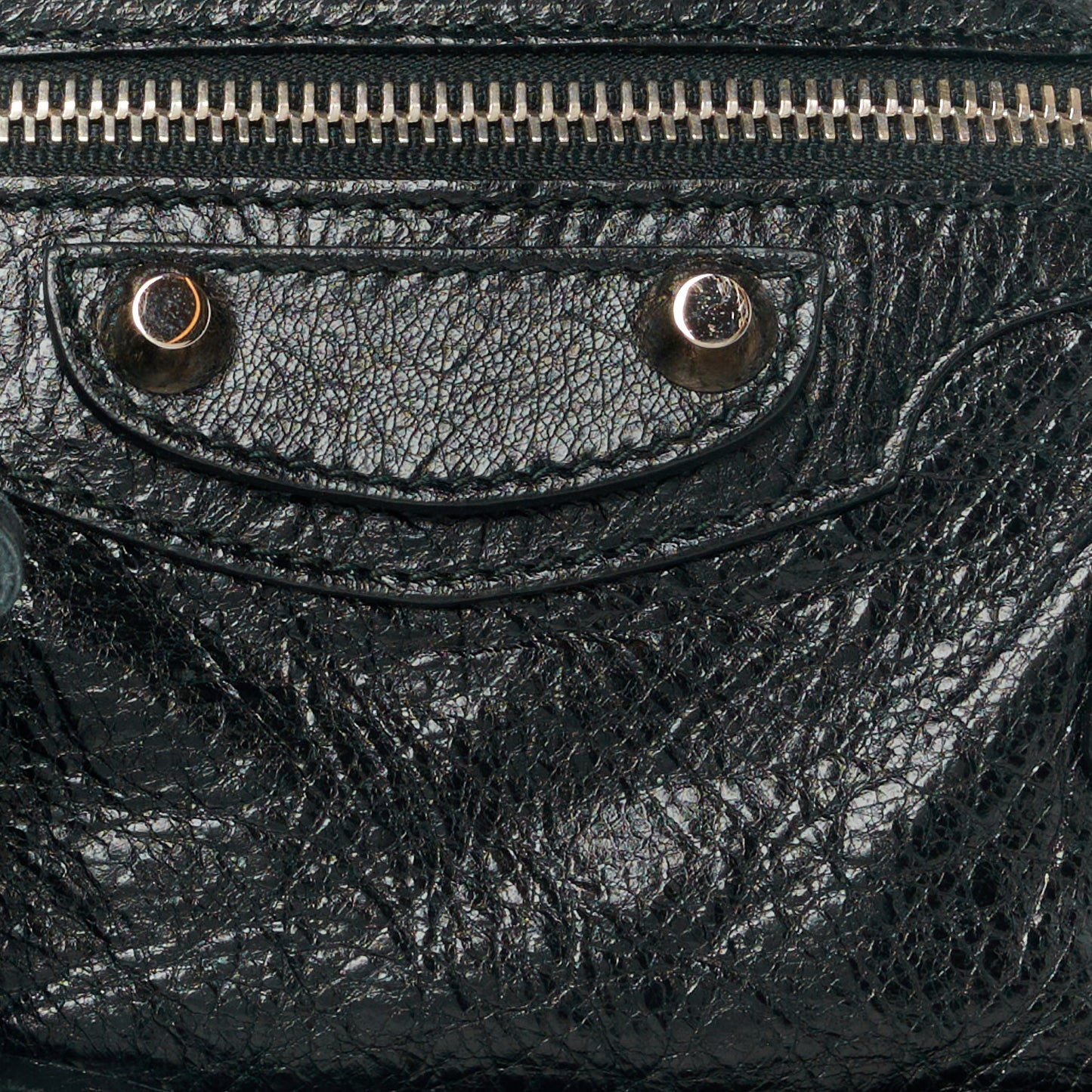 Agneau Classic Silver Hardware Mini City Black