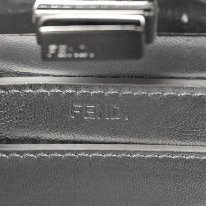 Fendi Rock Millenium Laminata Small Peekaboo I SEE U Satchel Argento 6 of 6