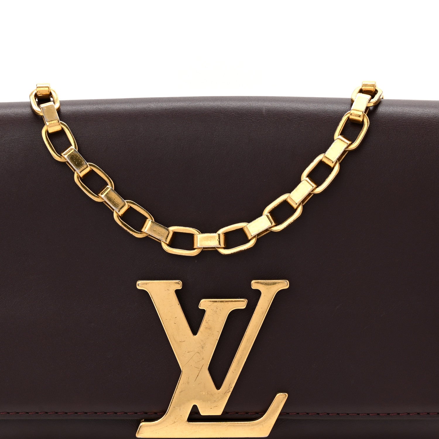 Louis Vuitton Calfskin Chain Louise GM Amarante 7 of 10