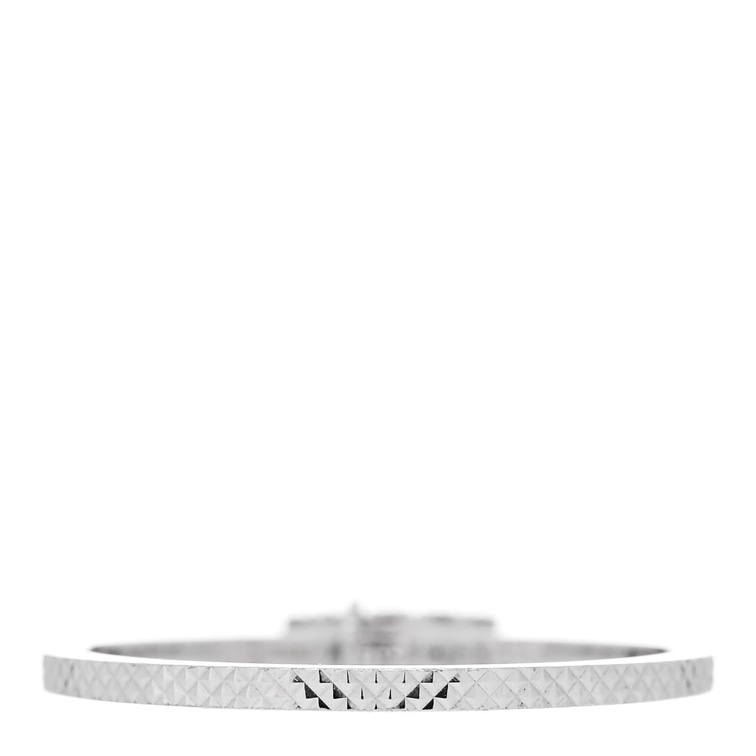 Gucci 18K White Gold Diamond Running G Charm Ring 54 6.75 3 of 7