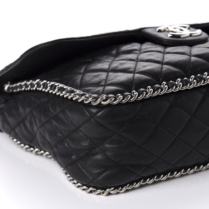 Chanel Washed Lambskin Quilted Maxi Chain Around Flap Black 5 of 12