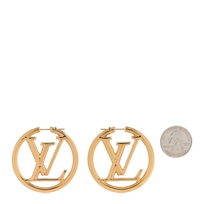 Louis Vuitton Metal Louise Hoop Earrings Gold 2 of 5