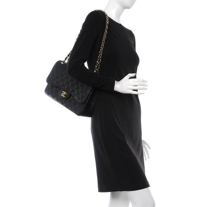 Chanel Caviar Quilted Jumbo Double Flap Black 2 of 8
