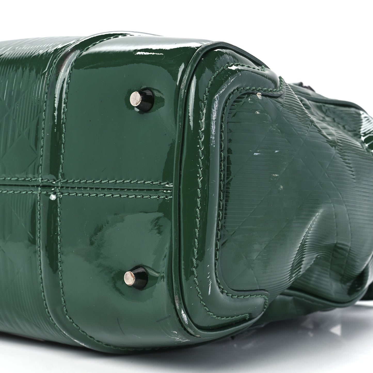 Patent Check Embossed Medium Anford Convertible Bowling Bag Dark Green