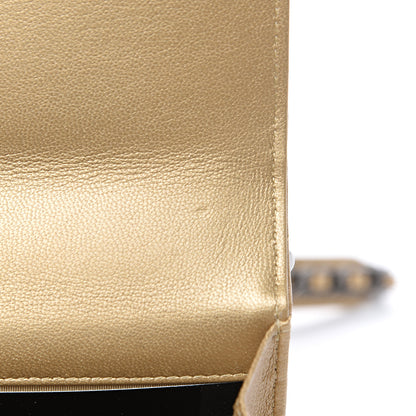 Chanel Metallic Goatskin Quilted 19 Wallet On Chain WOC Gold 12 of 13