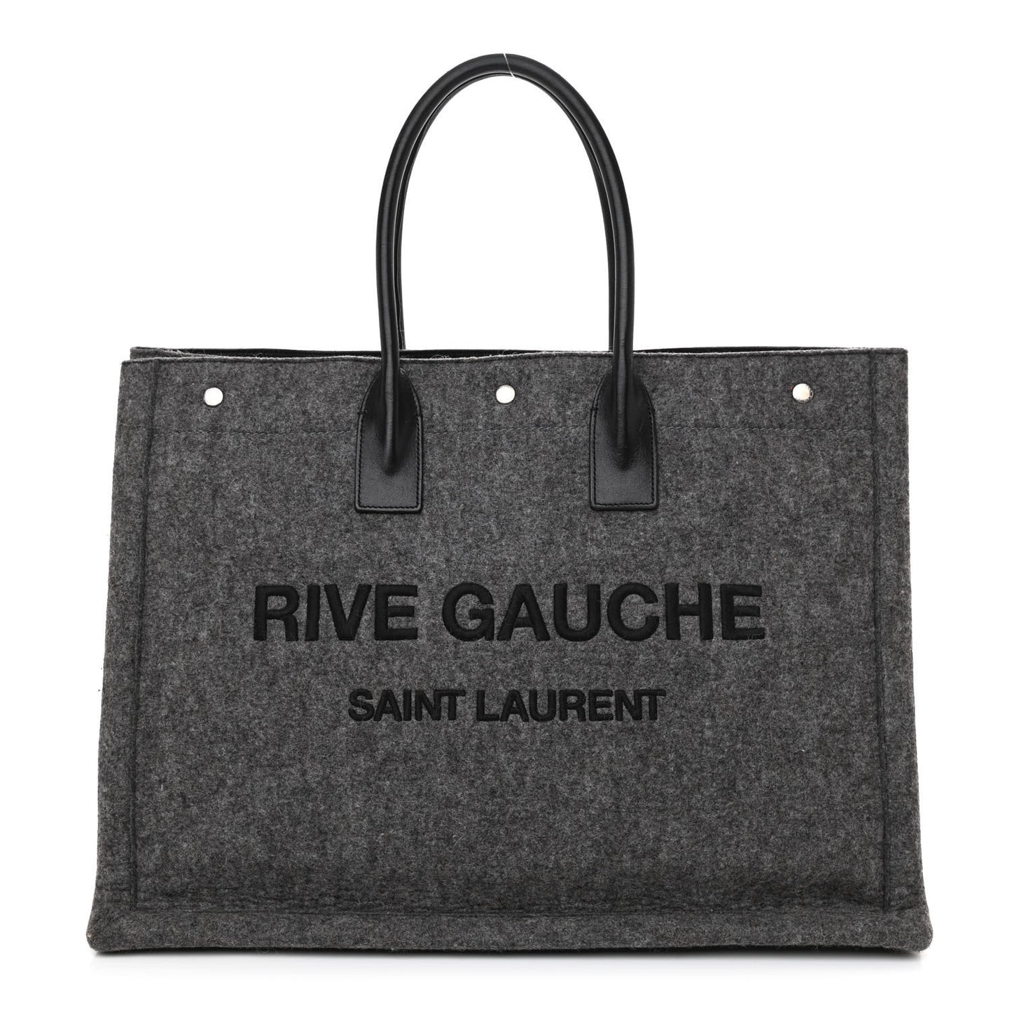 Wool Calfskin Rive Gauche Tote Grey