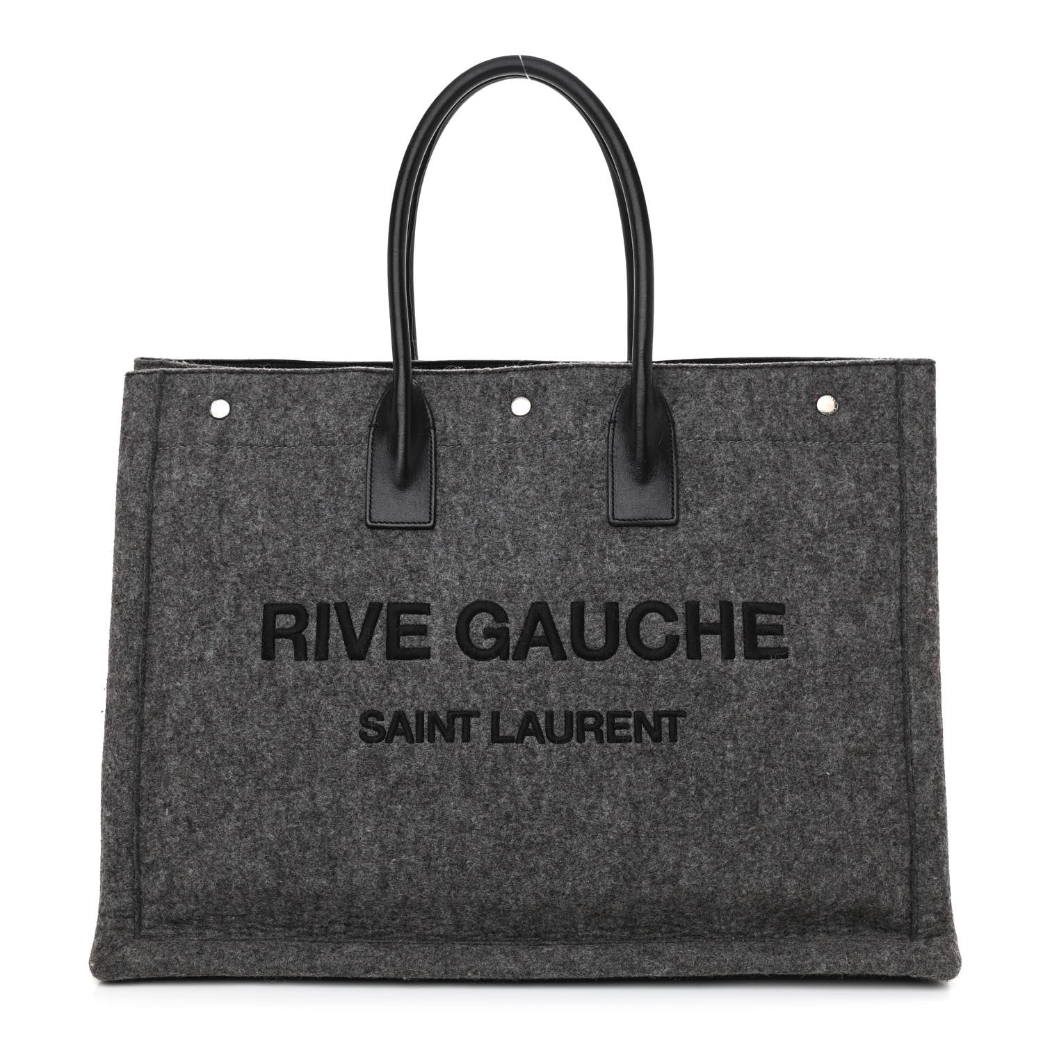Saint Laurent Wool Calfskin Rive Gauche Tote Grey 1 of 10
