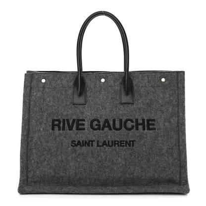 Saint Laurent Wool Calfskin Rive Gauche Tote Grey 1 of 10