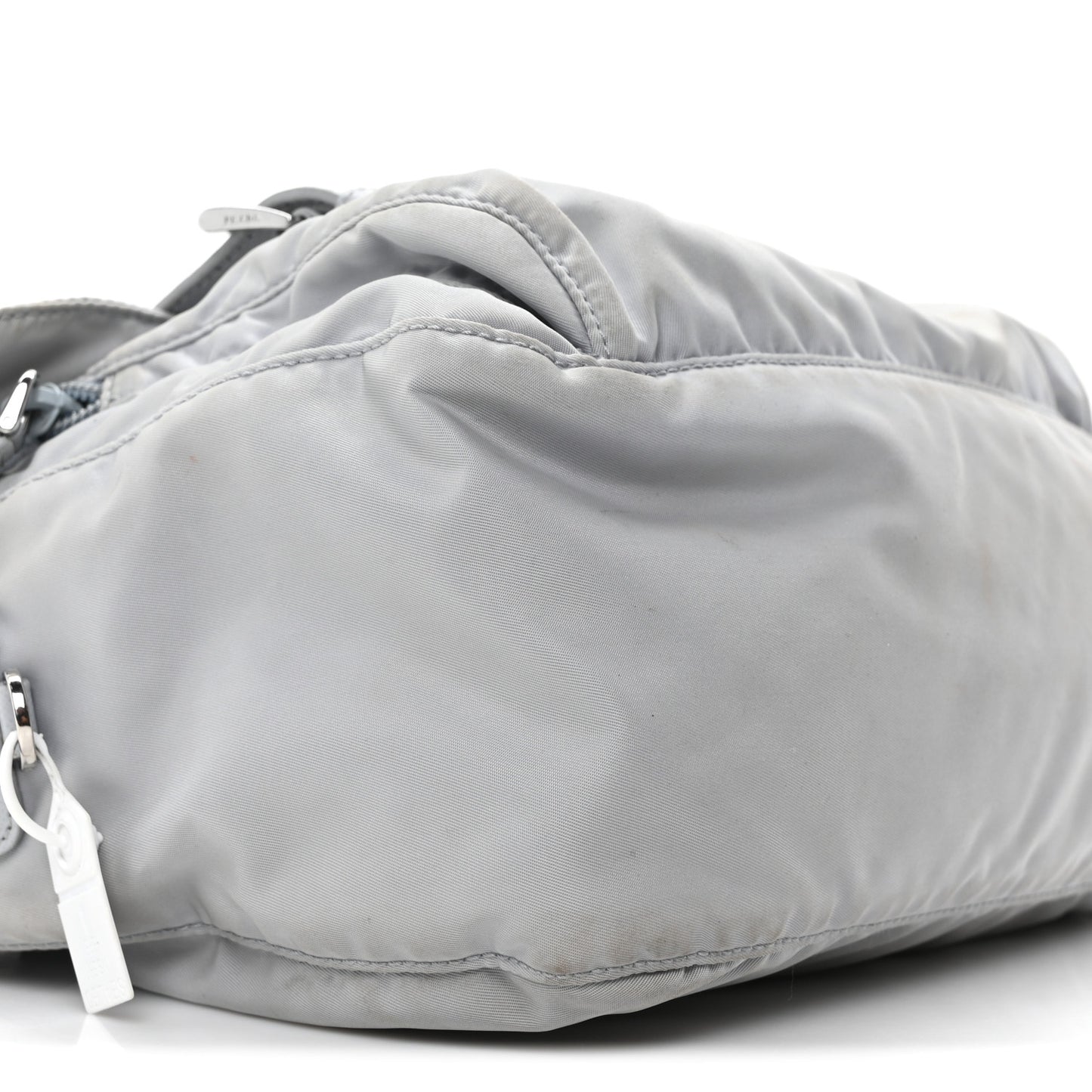 Re-Nylon Vela Saffiano Pocket Double Buckle Messenger Shoulder Bag Fiordaliso