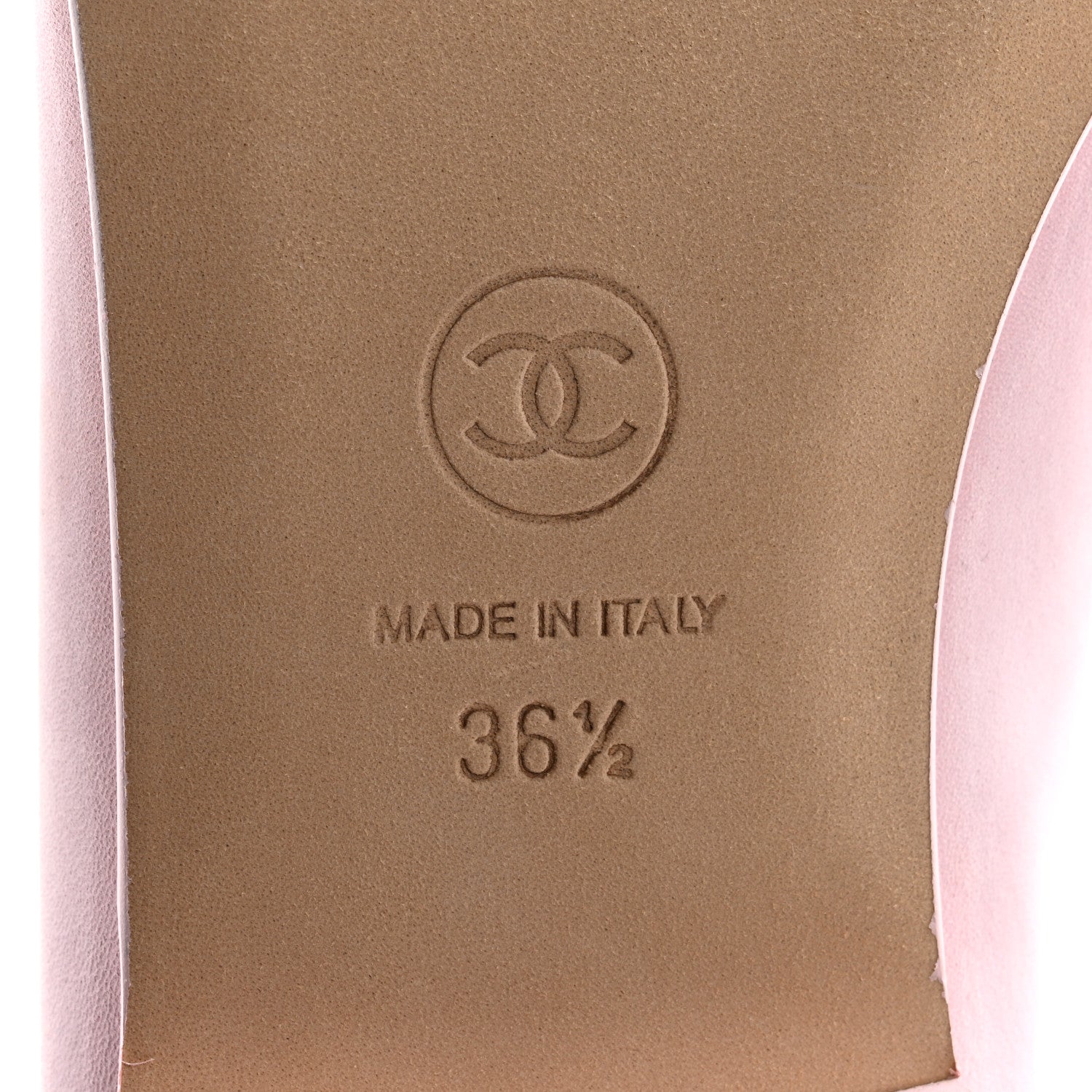 Chanel Suede Calfskin Cap Toe CC Ballerina Flats 36.5 Light Pink 8 of 10