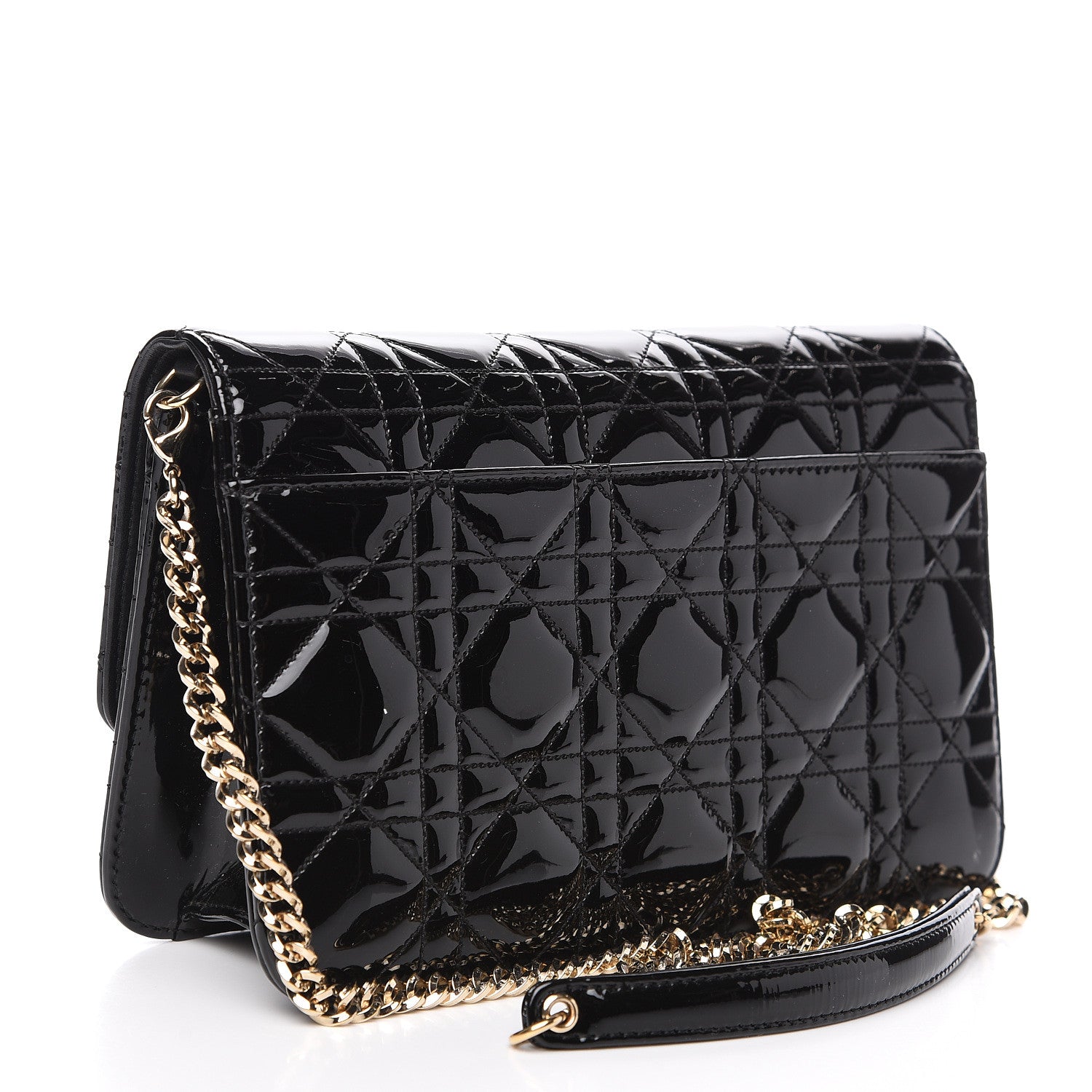 Christian Dior Patent Cannage Miss Dior Promenade Pouch Black 2 of 10
