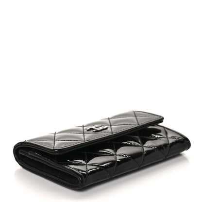 Chanel Patent Quilted Flap Card Holder Black 4 of 11