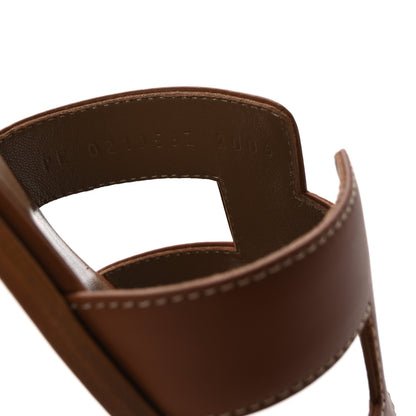 Hermes Box Calfskin Oran Sandals 39 Gold 9 of 10