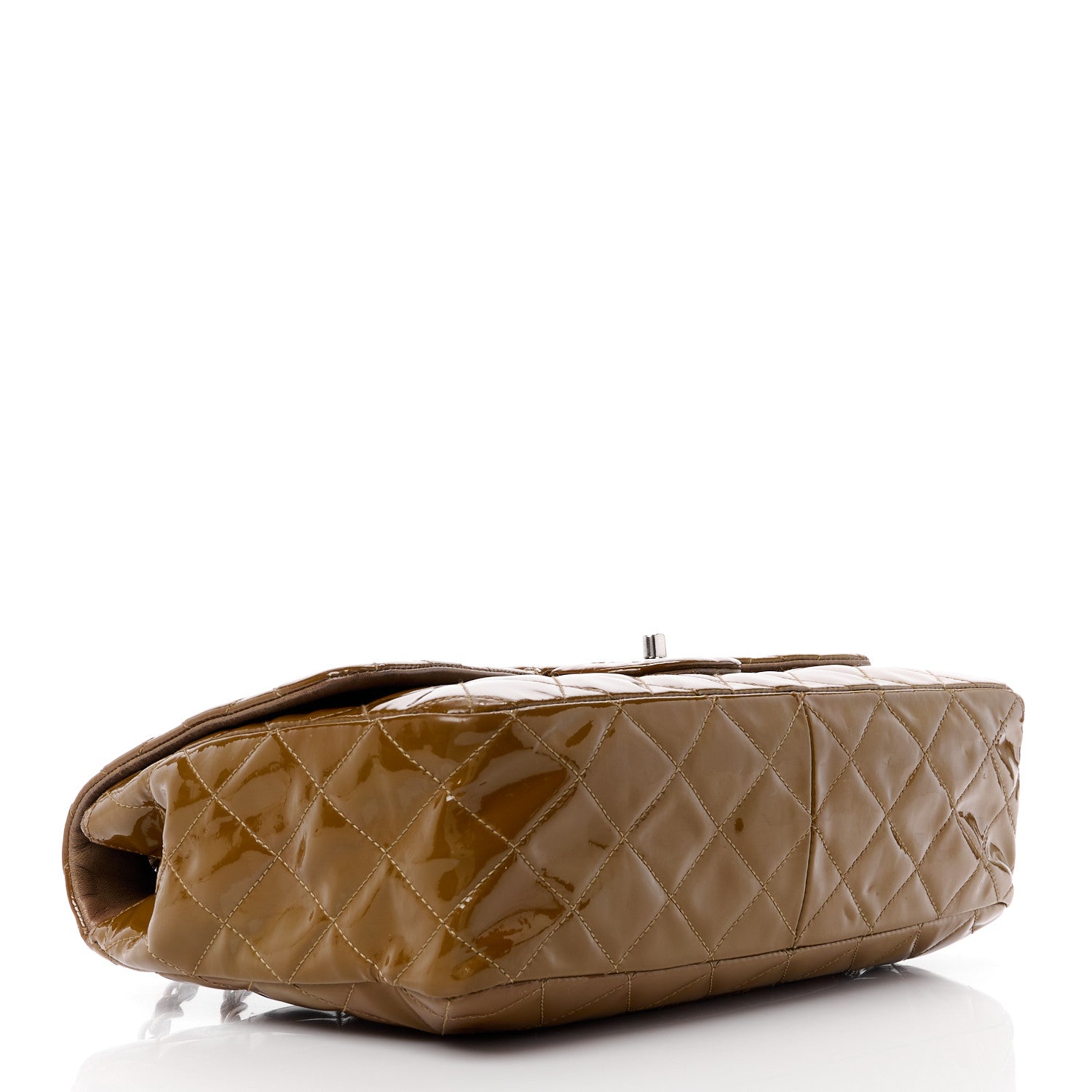 Chanel Patent Quilted Jumbo Single Flap Brown 4 of 12