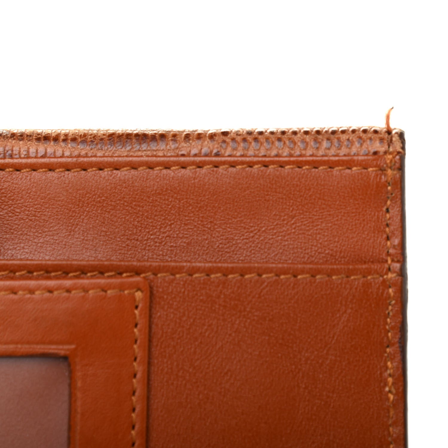 Fendi Calfskin Lizard Embossed Continental Wallet Cuoio 9 of 10