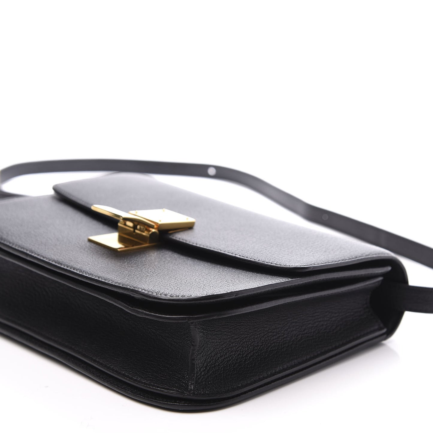 Goatskin Medium Classic Box Flap Bag Black