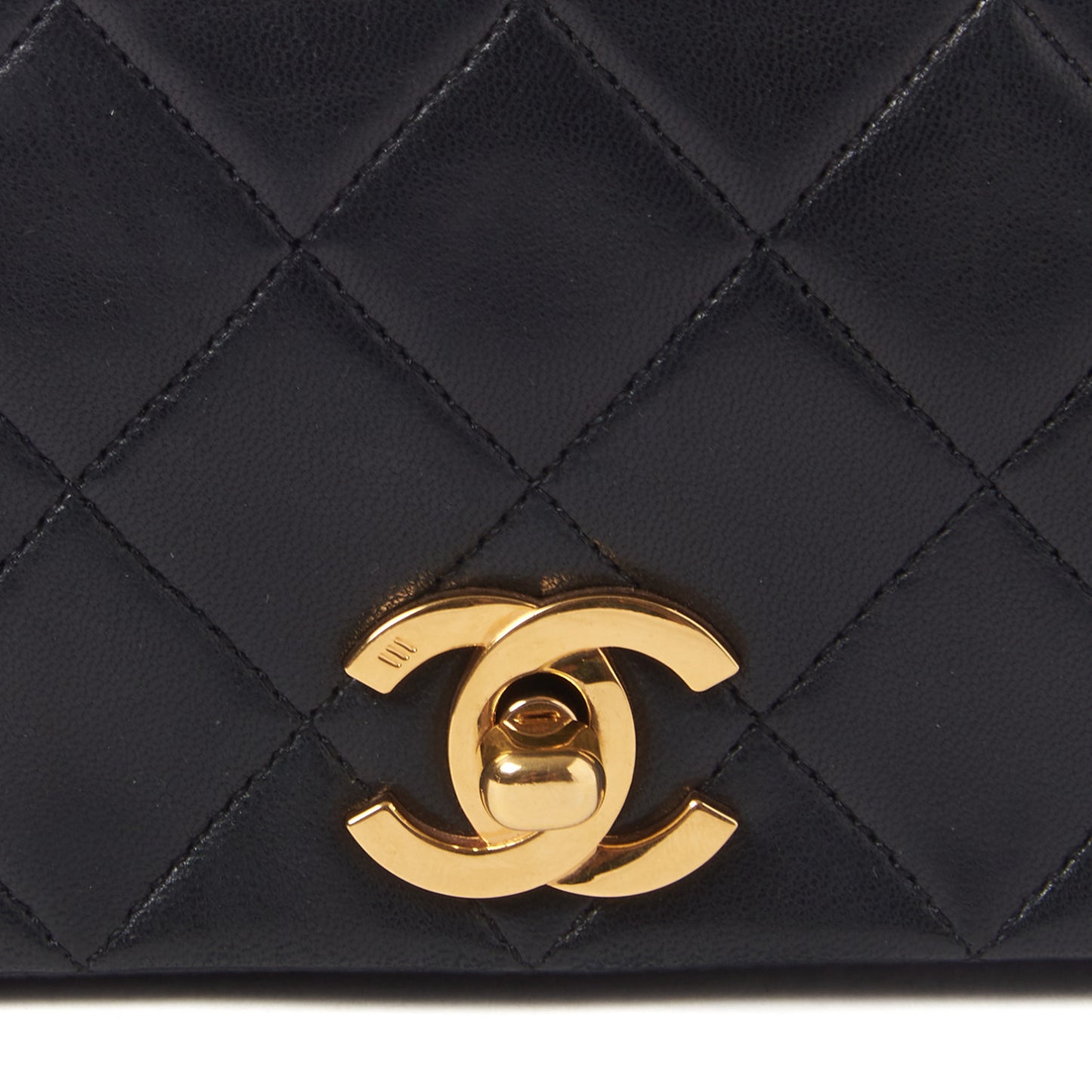 Lambskin Quilted Small Single Flap Black