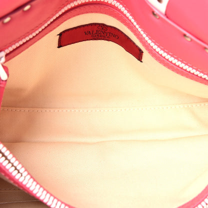 Valentino Garavani Vitello Colorblock Small Free Rockstud Single Handle Flap Bag Shadow Pink Optic White 6 of 10