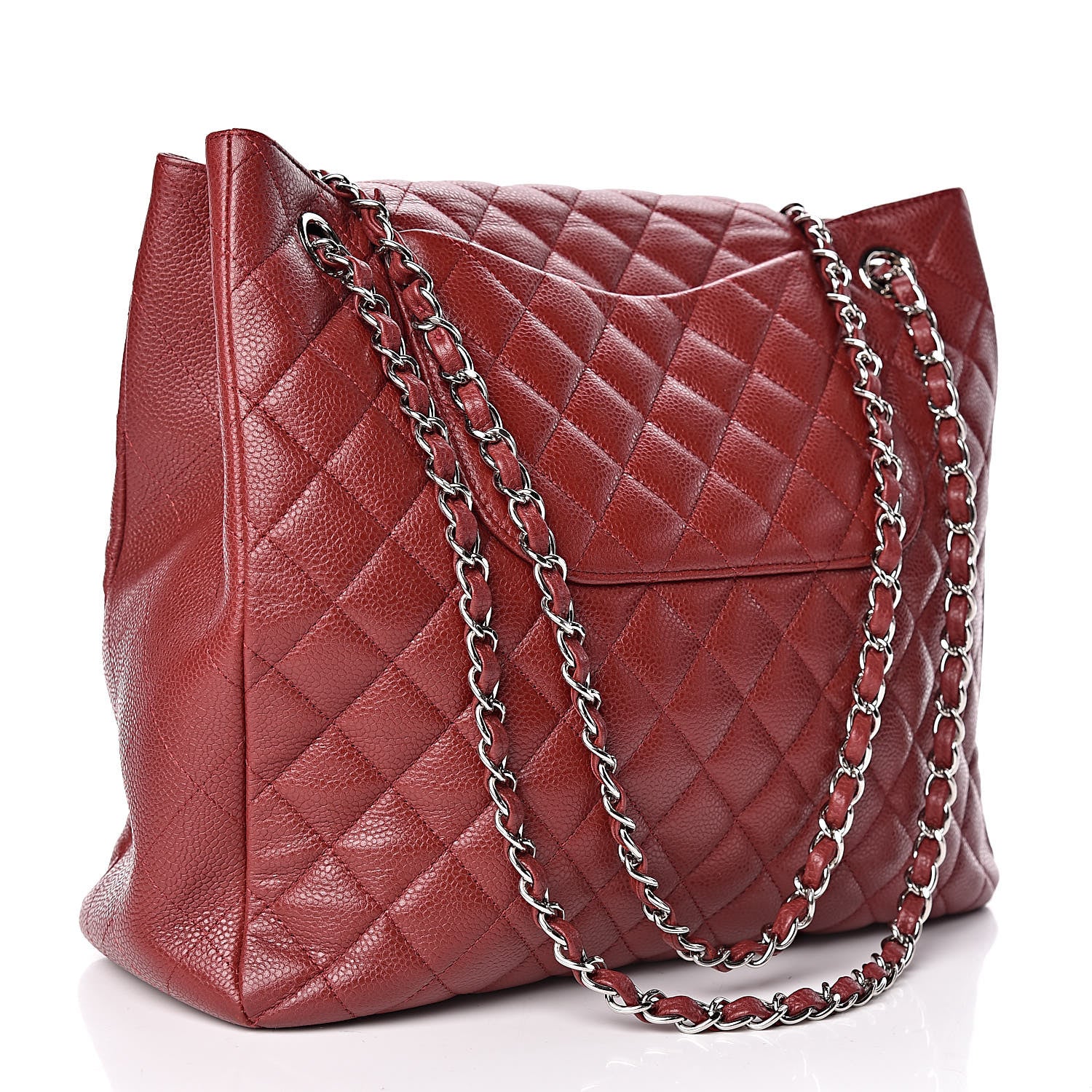 Chanel Caviar Quilted Flap Tote Red 3 of 11