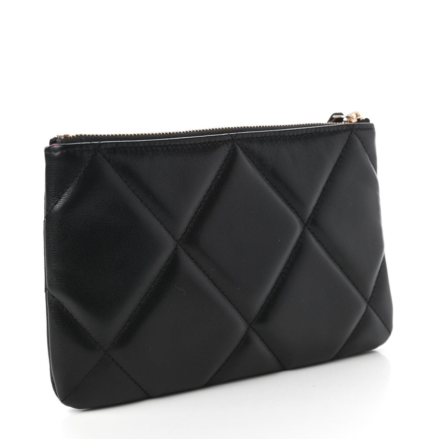 Chanel Goatskin Quilted Small Chanel 19 Pouch Black 3 of 11