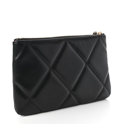 Chanel Goatskin Quilted Small Chanel 19 Pouch Black 3 of 11