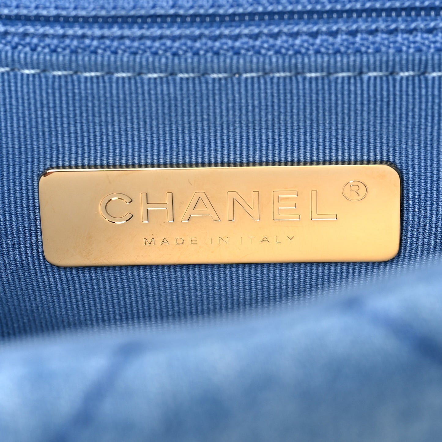 Denim Quilted Medium Chanel 19 Flap Blue