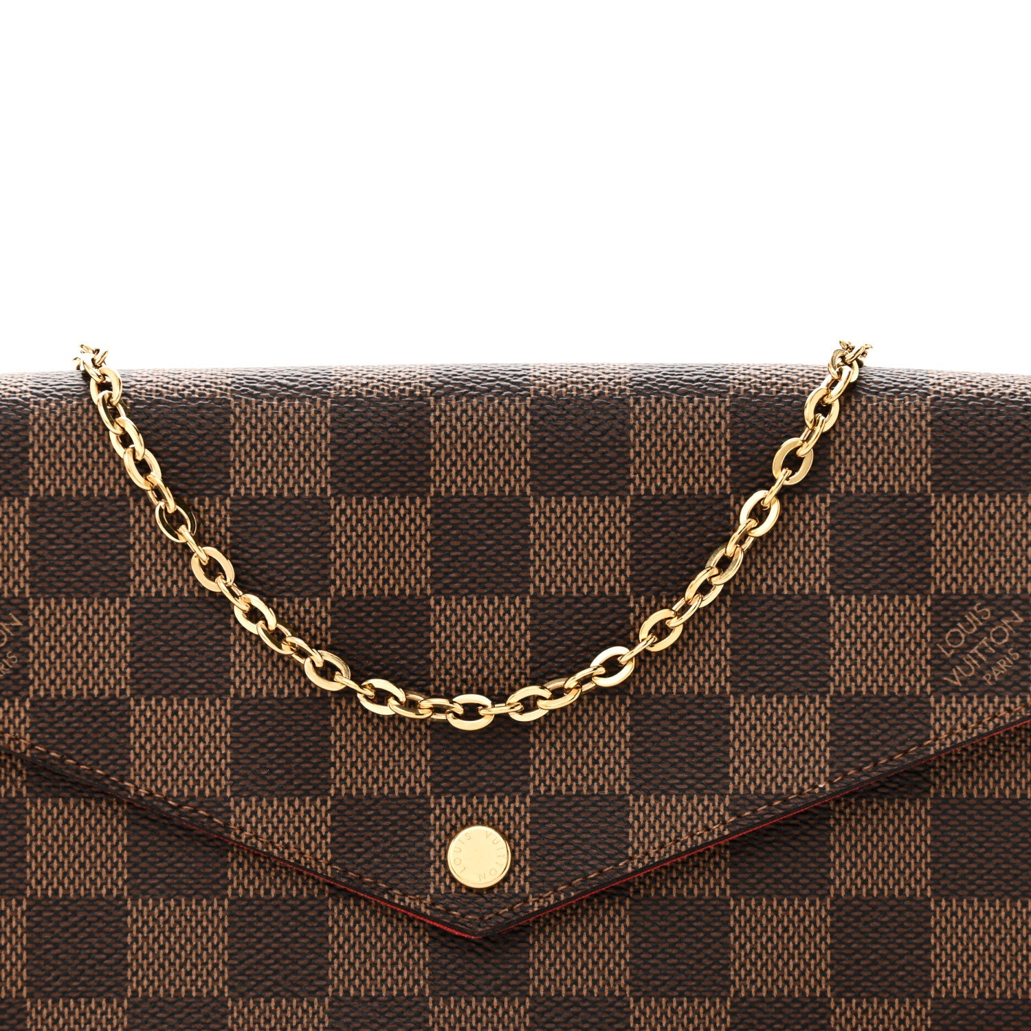 Louis Vuitton Damier Ebene Pochette Felicie Chain Wallet 8 of 10
