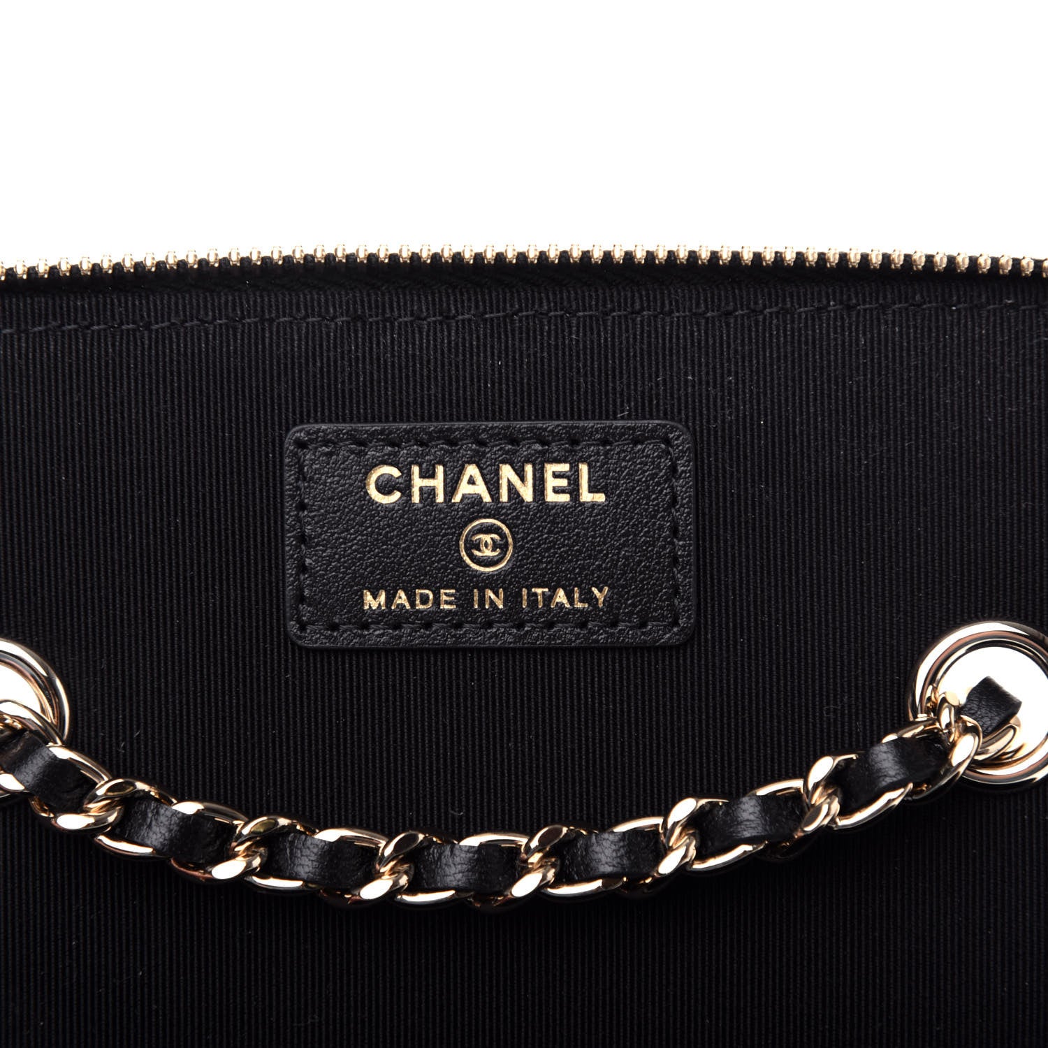 Chanel Goatskin Camellia Embossed Quilted Small Vanity Case With Chain Black 6 of 11