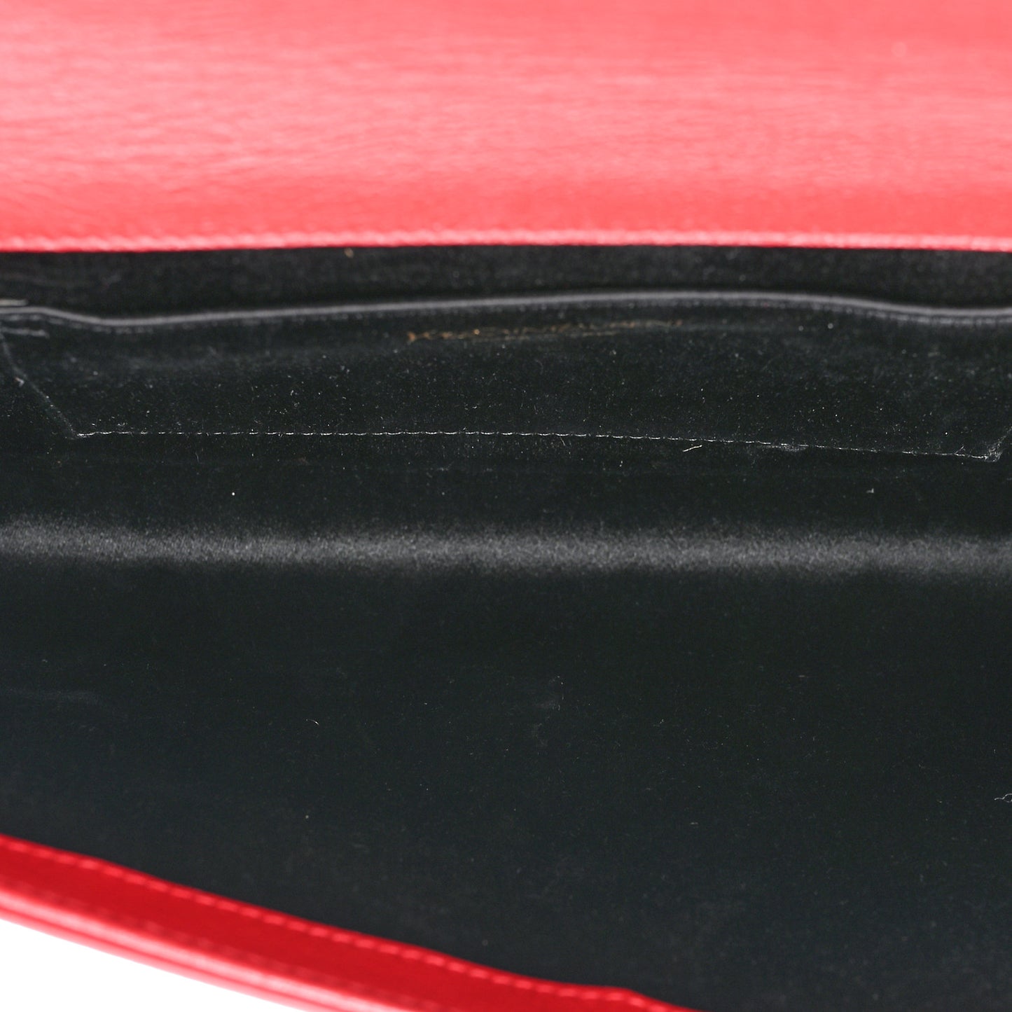 SAINT LAURENT Calfskin Monogram Large Belle De Jour Clutch Red