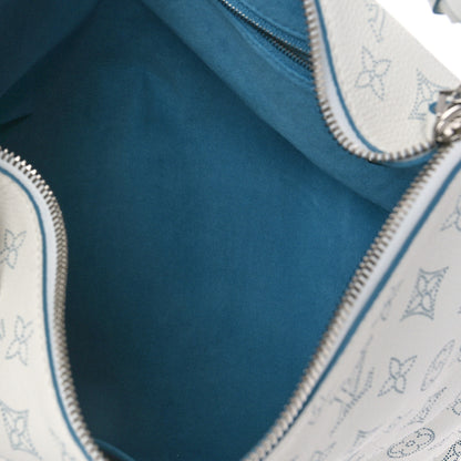 Louis Vuitton Mahina Beaubourg Hobo MM Snow Orage Blue 5 of 8