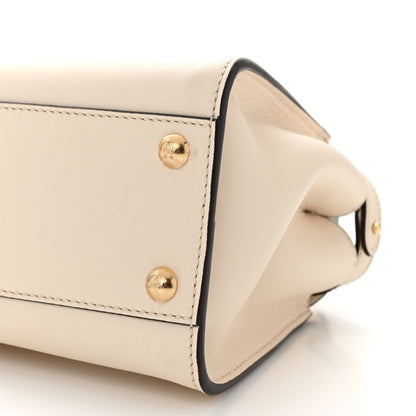 Fendi Vitello Seta Suede FF Mini Peekaboo Iconic Satchel Uovo Sigaro Marrone 10 of 11