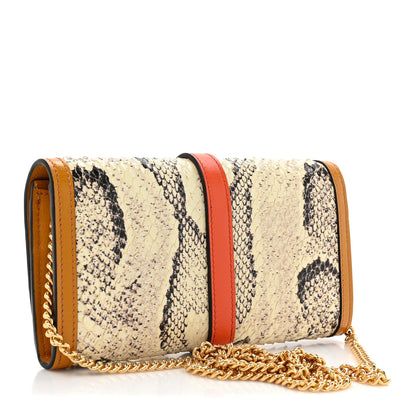 Gucci Snakeskin Jackie 1961 Chain Wallet 3 of 13