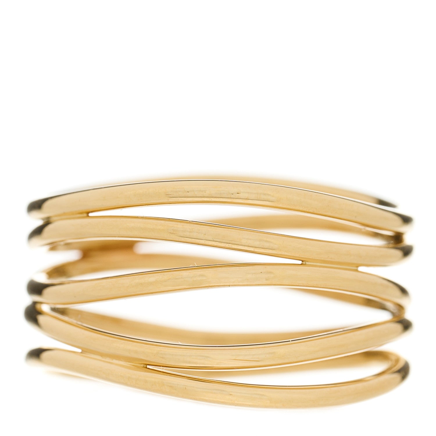 Tiffany 18K Yellow Gold Elsa Peretti 5 Row Wave Ring 51 5.75 1 of 3