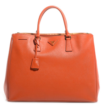 Prada Saffiano Lux Extra Large Galleria Double Zip Tote Papaya 1 of 8