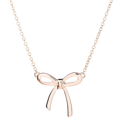 Tiffany 18K Yellow Gold Mini Bow Pendant Necklace 4 of 7