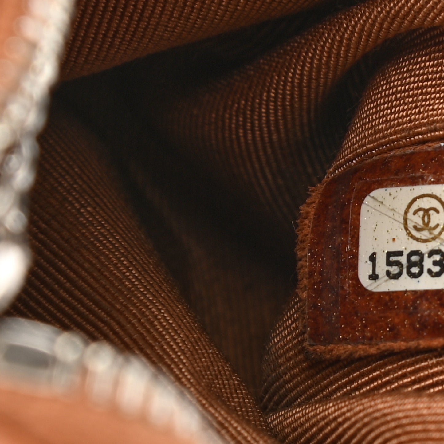 Caviar Quilted Key Holder Case Light Brown