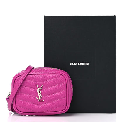 Saint Laurent Grain De Poudre Matelasse Monogram Baby Lou Camera Bag Electric Fuxia 12 of 12