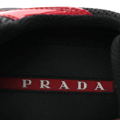 Prada Patent Mens America's Cup Patchwork Sneakers 8 Black Red 9 of 12