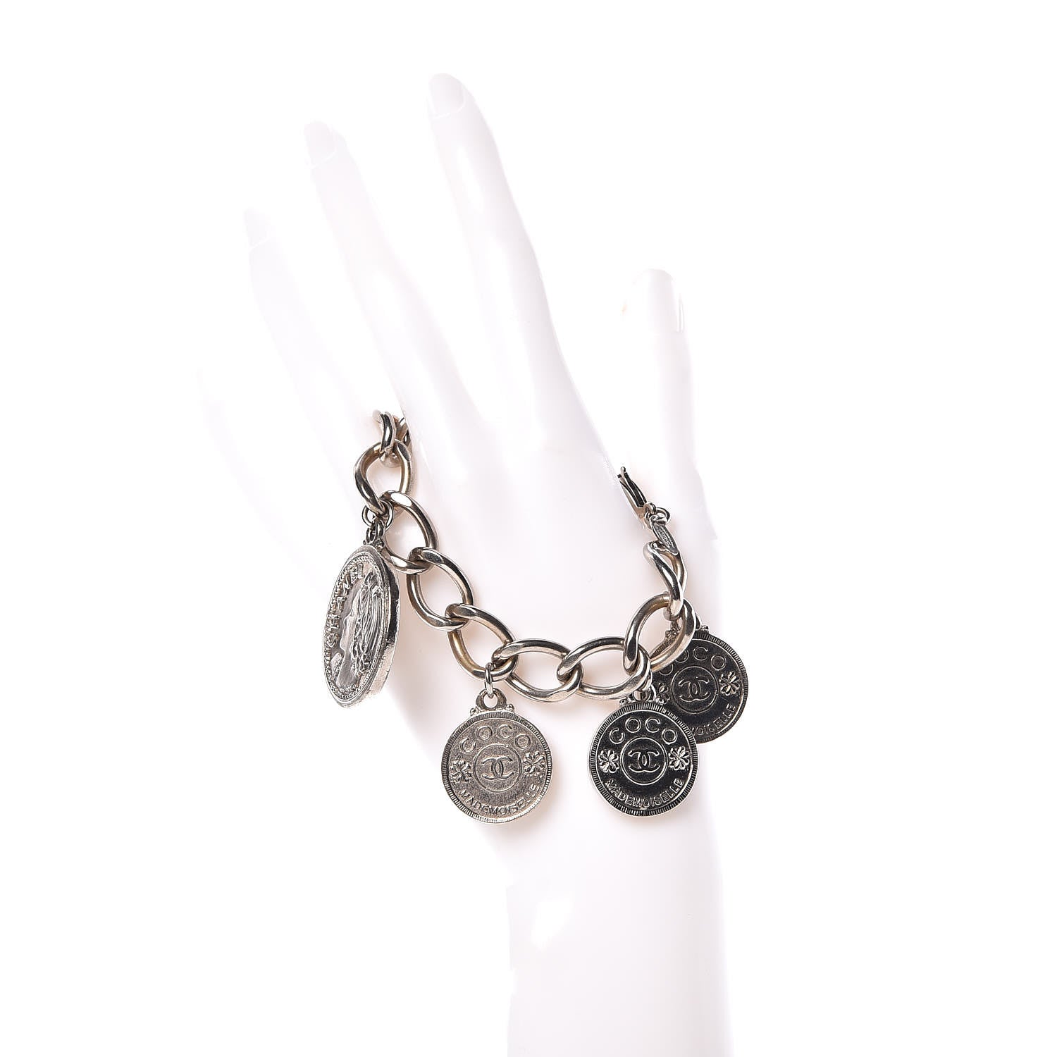 Chanel CC Medallion Bracelet Silver 2 of 5