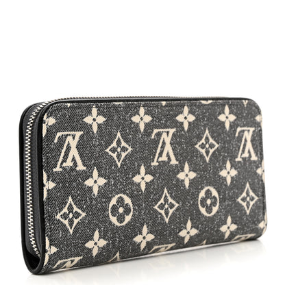 Louis Vuitton Denim Monogram Jacquard Zippy Wallet Grey 3 of 6