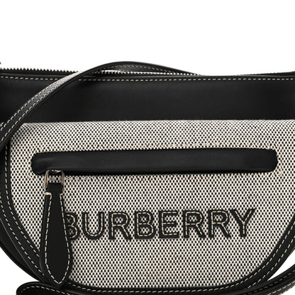 Burberry Canvas Horseferry Print Double Olympia Shoulder Bag Black 8 of 12
