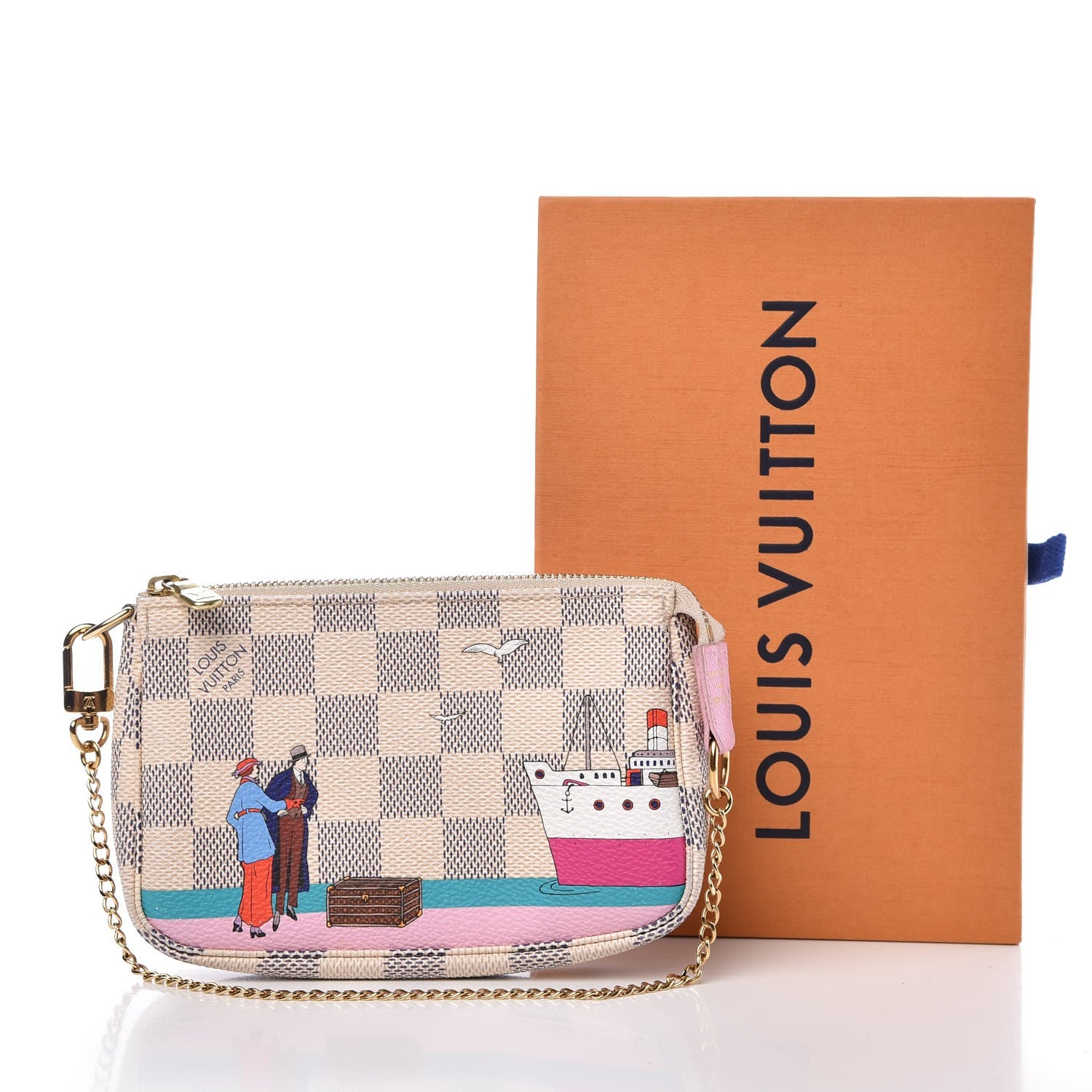 Louis Vuitton Damier Azur 2016 Christmas Animation Mini Pochette Accessories 8 of 8