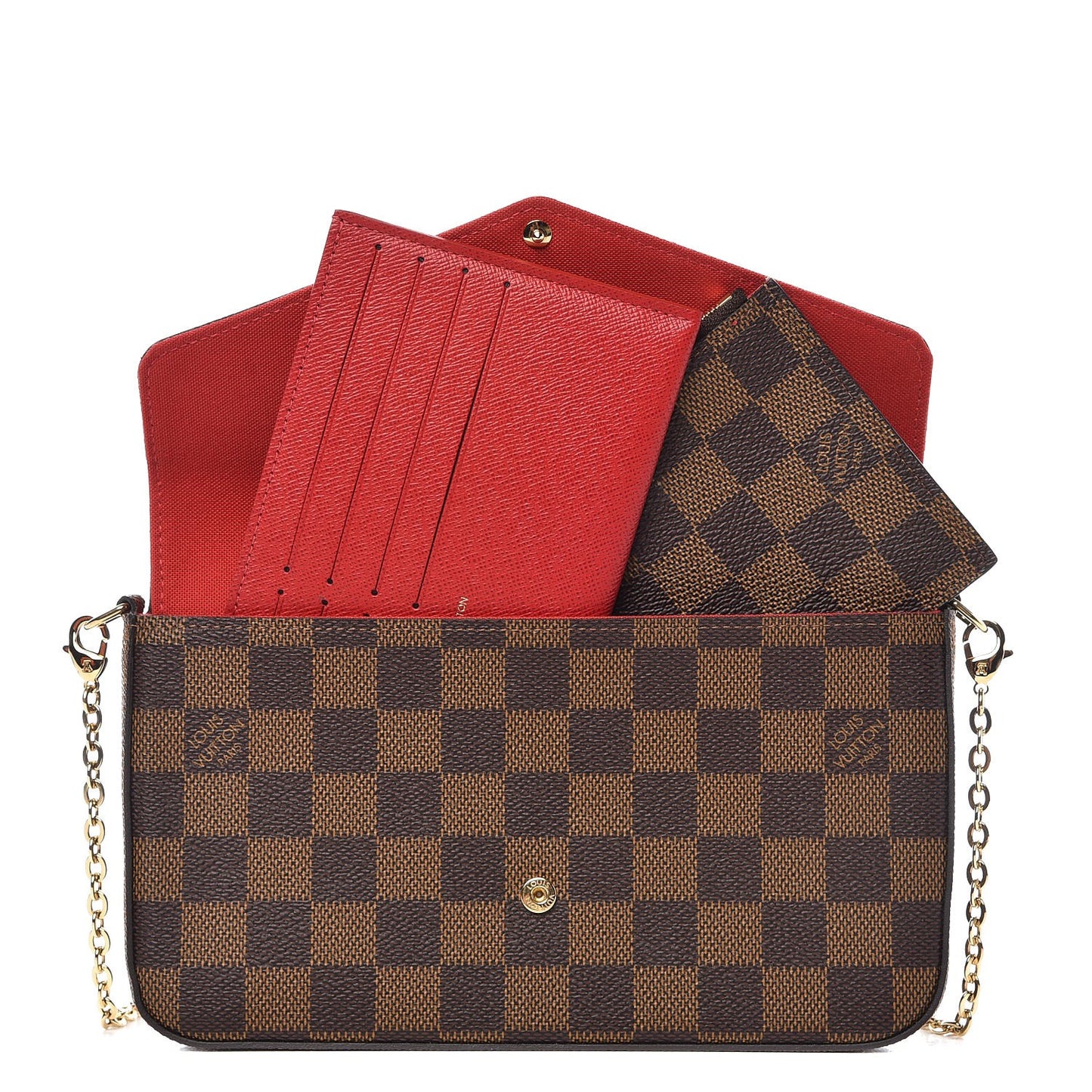 Damier Ebene Pochette Felicie Chain Wallet